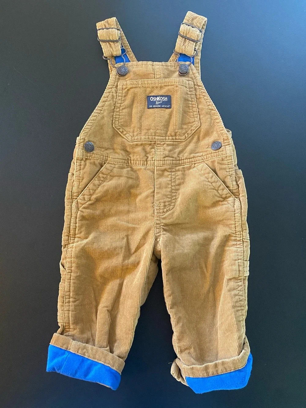 Oshkosh B’gosh Brown Corduroy Lined Overalls 9 Months Baby Boy